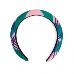 Pink Lake Check Padded Headband