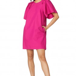 Fuschia Ruffle Mini Dress