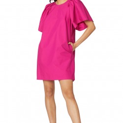 Fuschia Ruffle Mini Dress