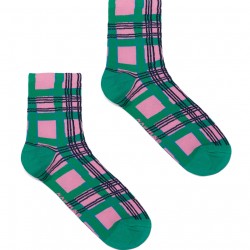 Pink Lake Check Sock