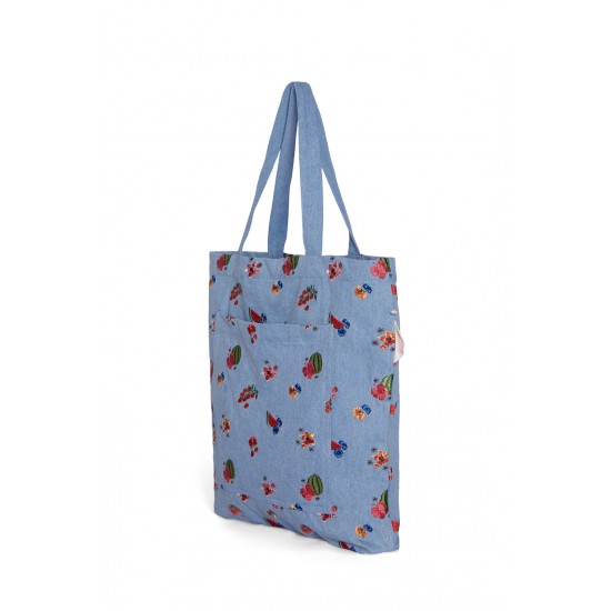 Fruity Denim Tote