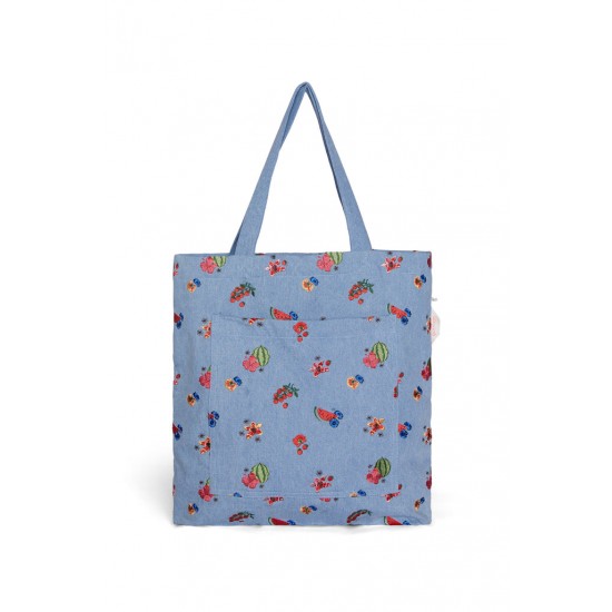 Fruity Denim Tote